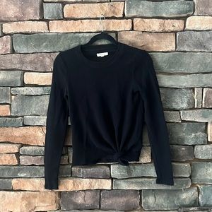 Madewell Knotted Long Sleeve. Black. Size S